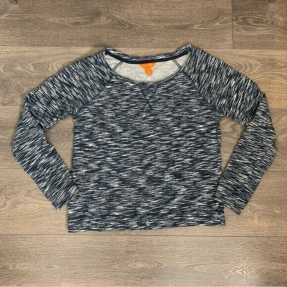 Joe Fresh Women's Sweater Space Dye Long Sleeve Pullover Crew neck Gray Small
